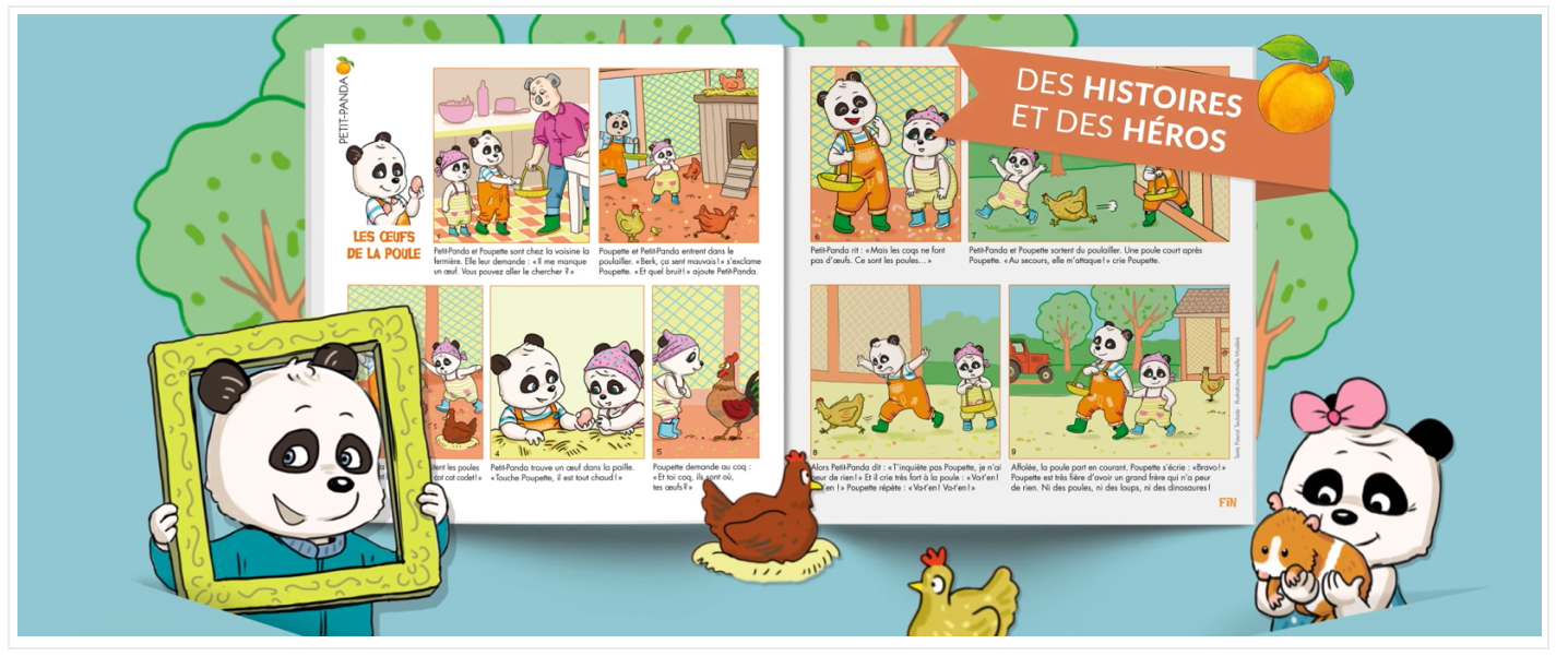 Double page sur petit panda